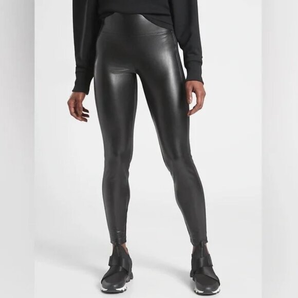 Athleta Delancey Shine Tight Faux Leather Leggings - Picture 2 of 7
